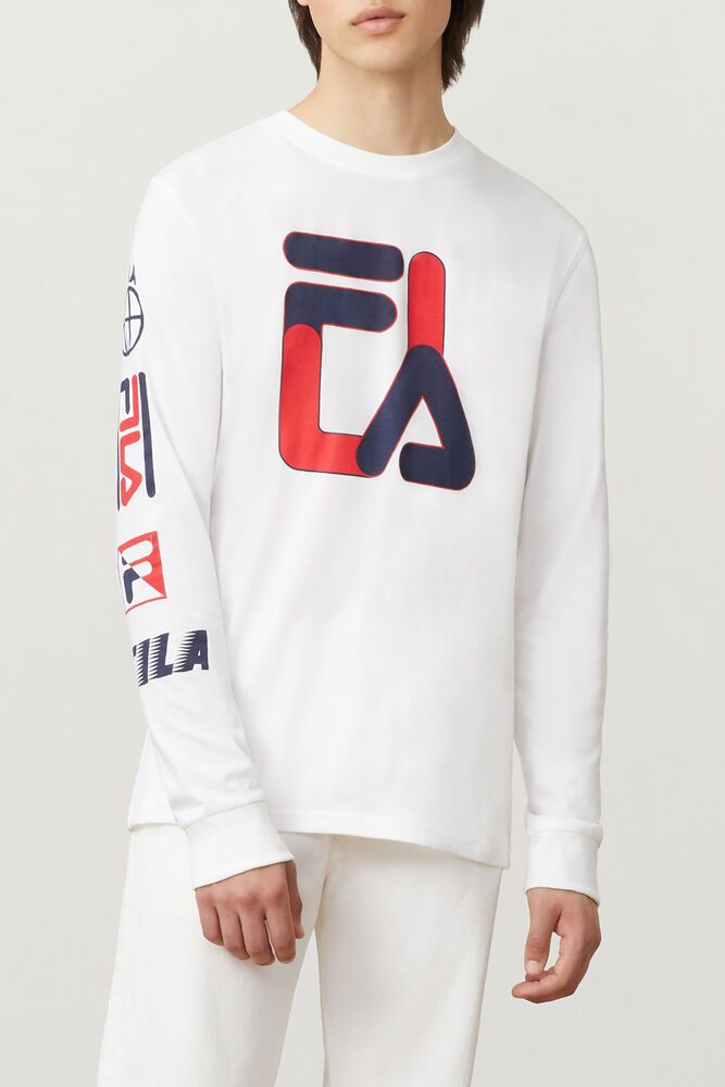 Fila T Skjorte Herre Hvite Sandro Lenge Sleeve 038241-VZB